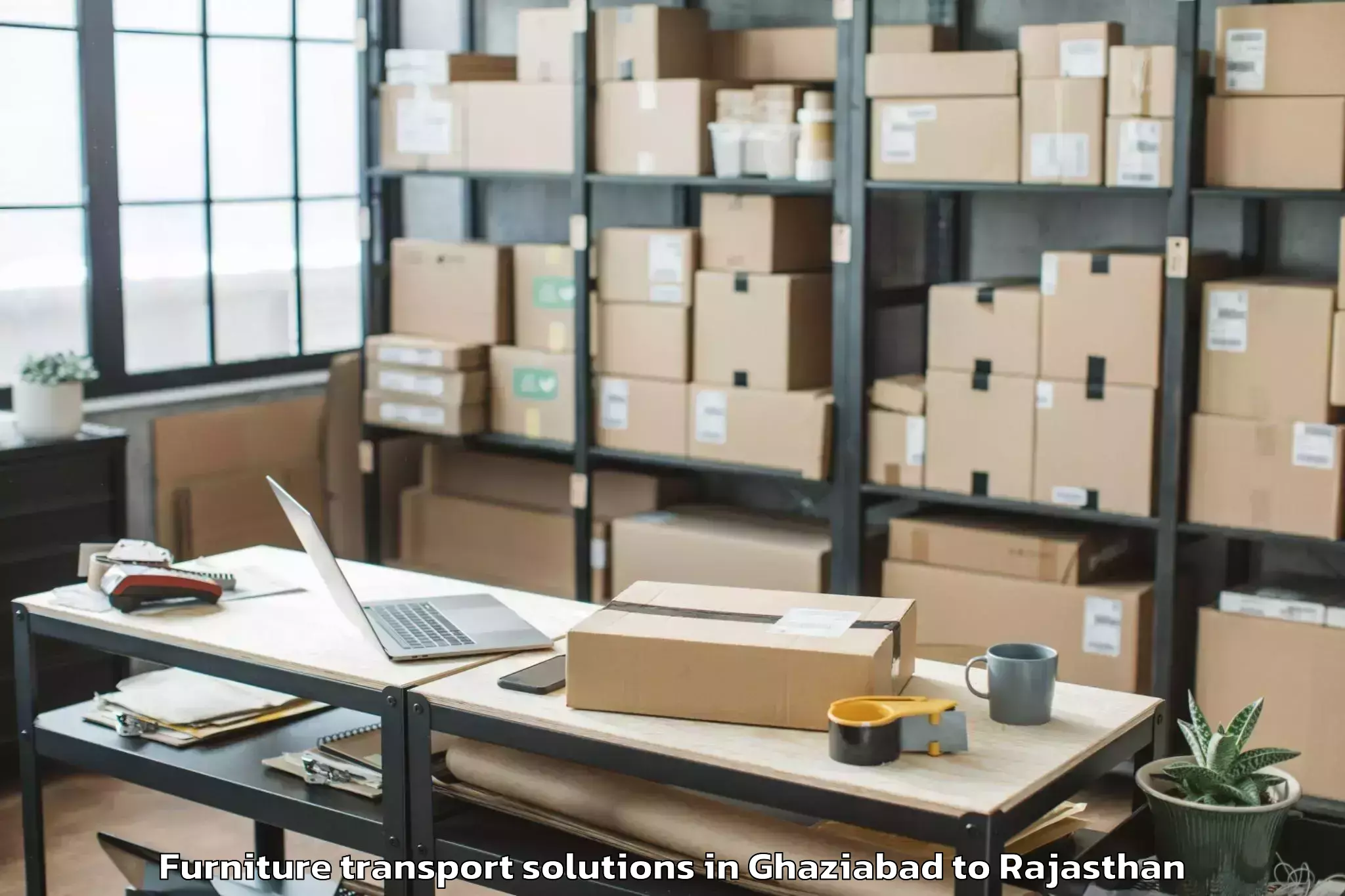 Comprehensive Ghaziabad to Shahpura Furniture Transport Solutions